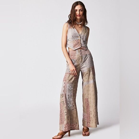 Free People Sweet And Salty Vest Suit Set/  size 6 - Picture 1 of 11